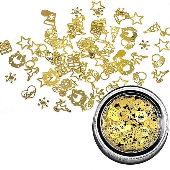 120Pcs Nail Sequin Hollow Sticker Clock Snowflake Manicure tool #01