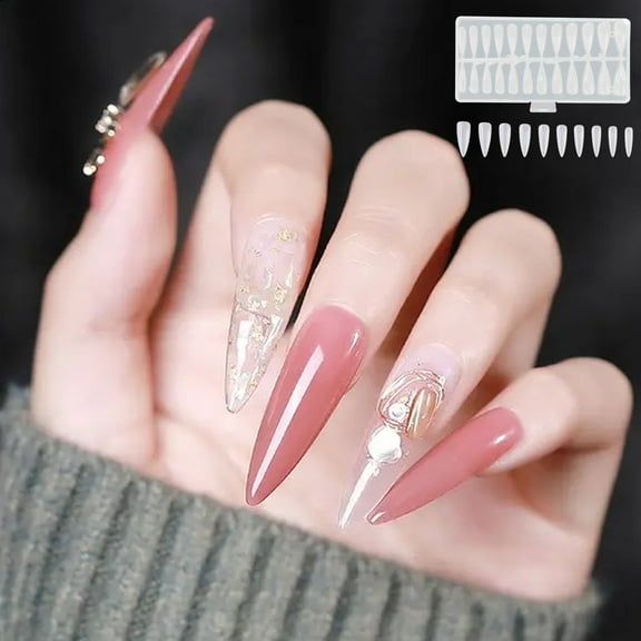 120Pcs Nails Transparent Water Tube Full Coverage On Nails DIY Salon Practice Reusable Nail Tips