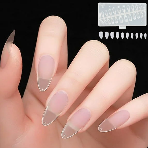 120Pcs Nails Transparent Water Tube Full Coverage On Nails DIY Salon Practice Reusable Nail Tips