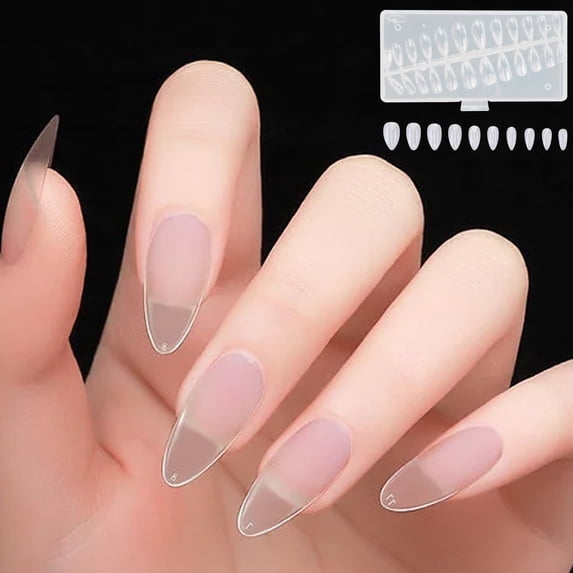 120Pcs Nails Transparent Water Tube Full Coverage Pressed On Nails, DIY Salon Practice, Reusable Nail Tips