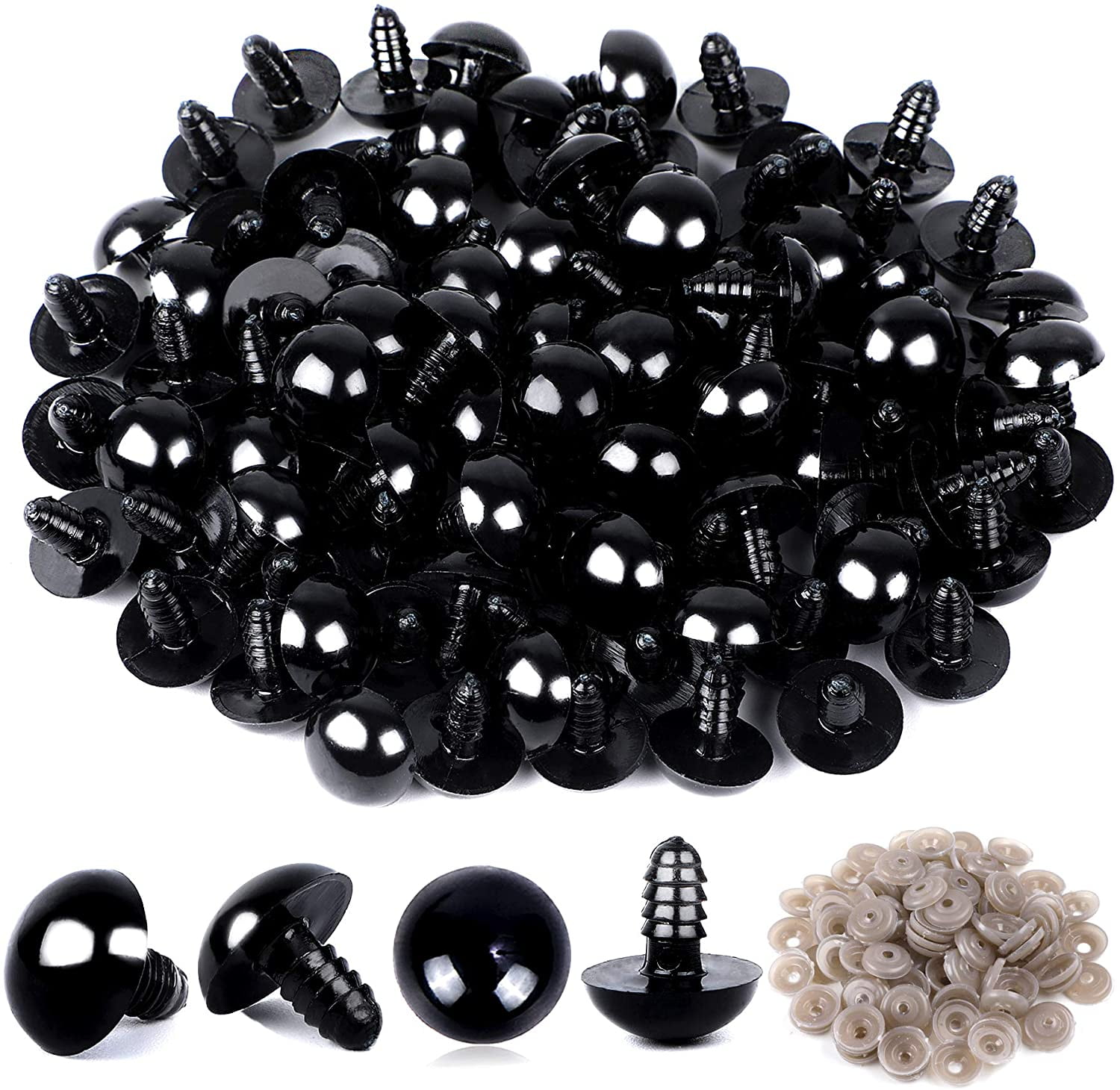 Safety Eyes For Crochet Toys: 100Pcs Assorted Plastic Crochet
