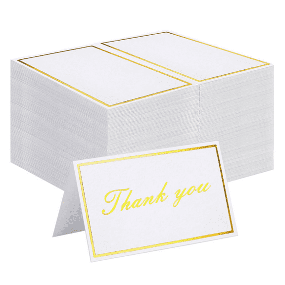 120Pcs Premium Place Cards, Small Table Cards with Gold Foil Border, 2" x 3.5" Tent Cards, Escort Cards, Name Cards, Wedding Place Cards for Wedding, Table, Dinner Parties, Seating Cards