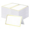 thumbnail image 1 of 120Pcs Premium Place Cards,Small Table Cards with Gold Foil Border, 2 X 3.5in Tent Cards,Wedding Place Cards for Wedding Paper White, 1 of 8
