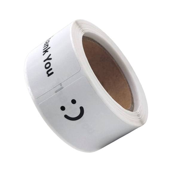 120Pcs Rectangular 76x25mm Smiling Face Thank You Label Adhesive for Gifts Wrapping Birthday Wedding