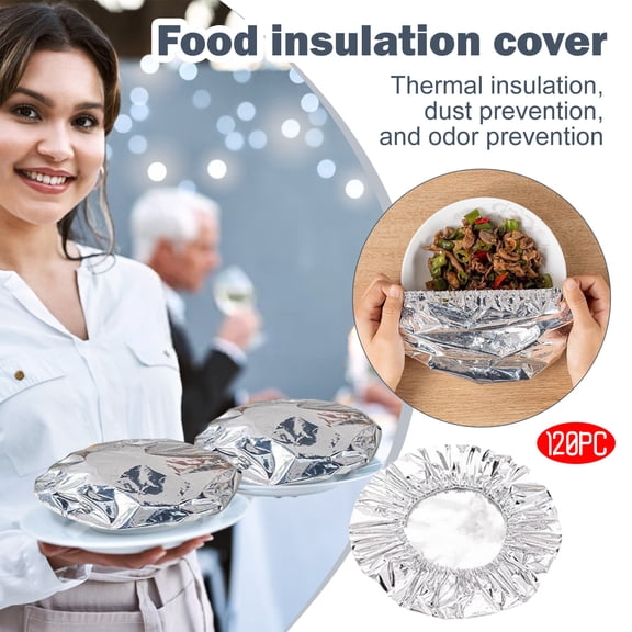 120Pcs Reusable Aluminum Foil Food Covers, Aluminum Foil Covers for Baking Sheet and Pan, Heat Retaining and Dust Proof