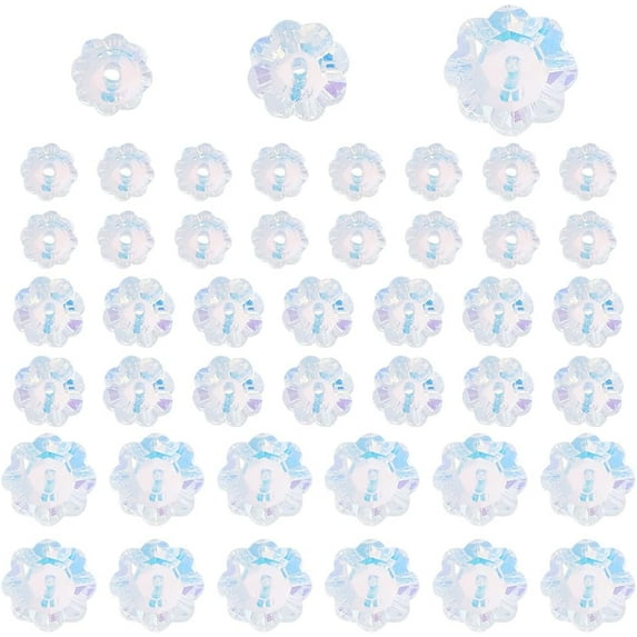 120Pcs Sew on Rhinestone 3 Size Plum Blossom Shape Glass Rhinestones Sew on Crafts Flower AB Sewing Beads for Clothes Shoes Bag DIY Crafts Jewelry Making Clear