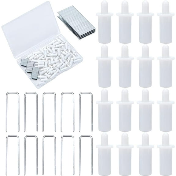 120Pcs Shutter Repair Tool Set Including 60Pcs White Spring Loaded Shutter Pins and 60Pcs Tilt Rod Louvers Staples Home Windows Blind Repair Replacement Tools Supplies