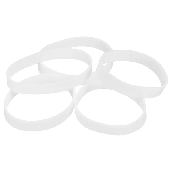 120Pcs Silicone Rubber Bands, 5mm x 30.5mm Rubber Bands Rings Cable Ties for Cord Wrapping Bag Wraps, White