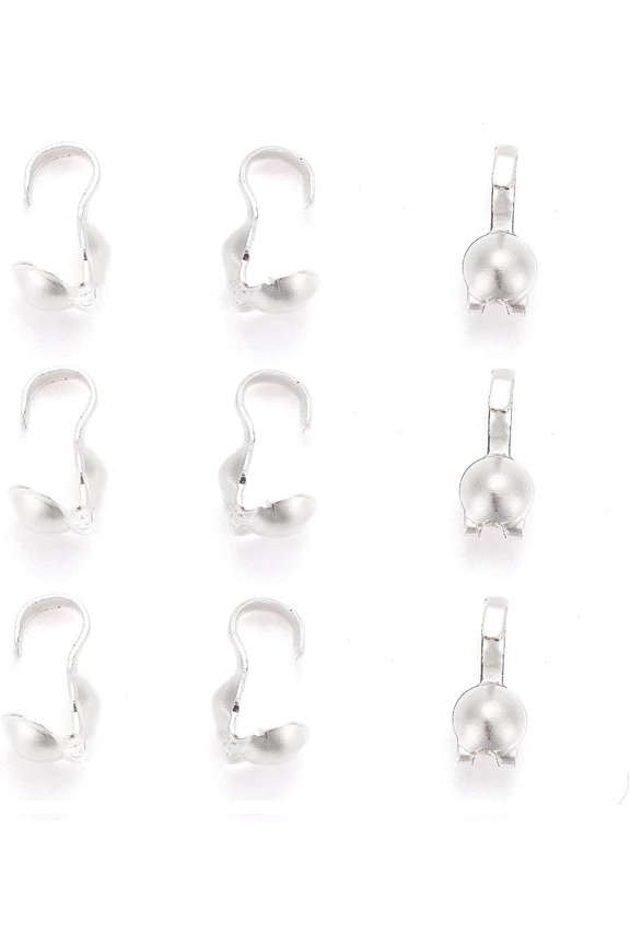 120Pcs Silver Color Plated Iron Bead Tips Calotte Ends Open Bead Tips Endcaps Clamshell Knot Cover Crimp Beads for DIY Bracelet Necklaces Earrings Keychains Jewelry Making 9x3mm DIY