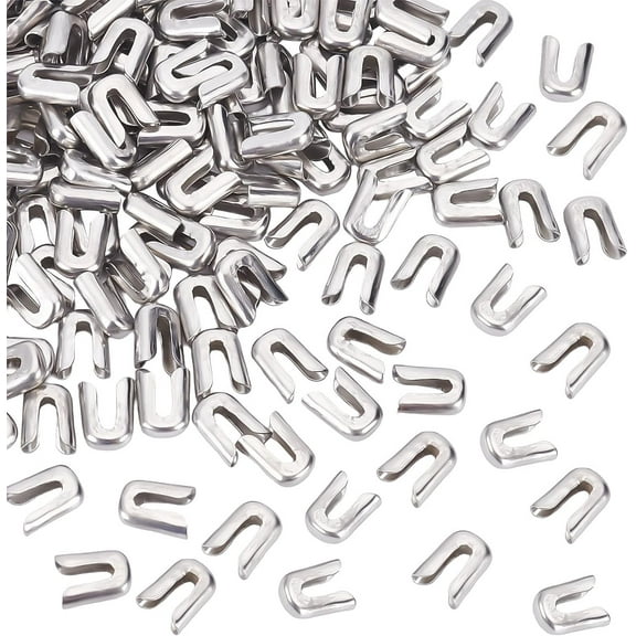 120Pcs Spiral Bone Tips 304 Stainless Steel 1/4 inch Tips Covers Boning Chain End Cap Findings