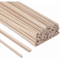 thumbnail image 1 of 120Pcs Square Wood Dowels 2 Sizes 1/4 1/8 Inch x 12 Inch Long Unfinished Wood Strips Wooden Craft Sticks, 1 of 5