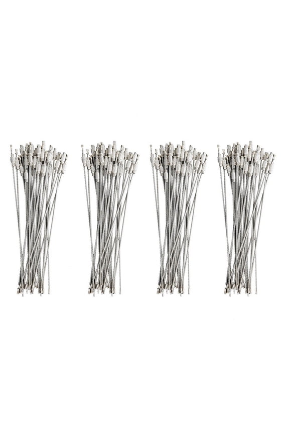 120Pcs Stainless Steel Screw Locking Wire Keychain Cable Key Rings Outdoor Accessory,120x Wire Key Ring,silver