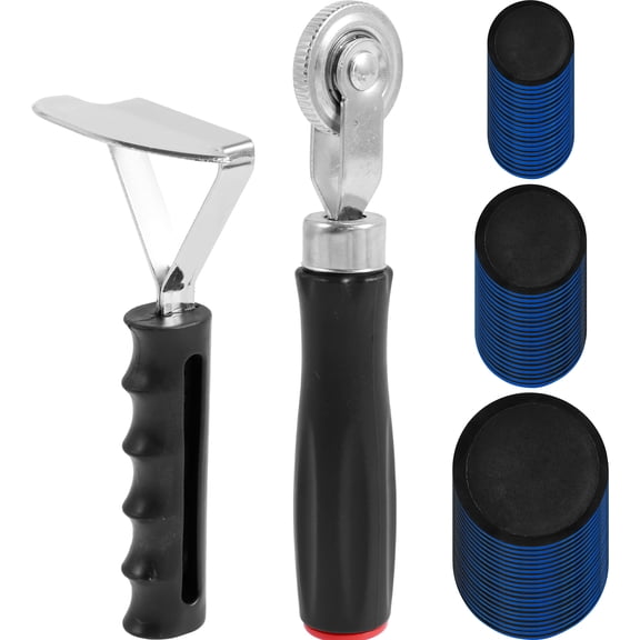 120Pcs Tire Patch Kit 32/42/58mm Tire Rubber Repair Patch Kit with Roller Scraper Professional Heavy Duty Tire Tube Patch Kit Portable Tire Repair Tools for Car Truck Tractor Off-road Bike