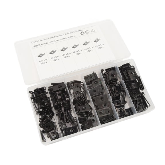 120Pcs U Nut Clip Mounting Assortment Kit High Strength Heavy Duty Fastener Set Auto Car 120 Count