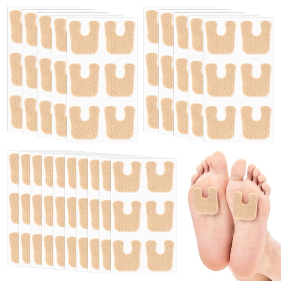 120Pcs U Shaped Felt Foot Pads Soft Adhesive Callus Cushions for Feet and Heel Protection for Men Women