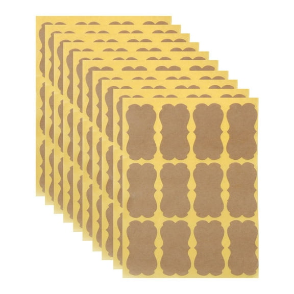 120Pcs Vintage Blank Kraft Label Handmade Sealing Sticker For Gift Packaging DIY