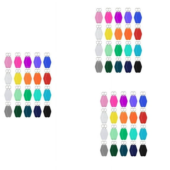 NEW 120Pcs Vintage Motel Keychains 20 Colors Hotel Blank Heat Transfer Ornament for Sublimation Vinyl DIY Making