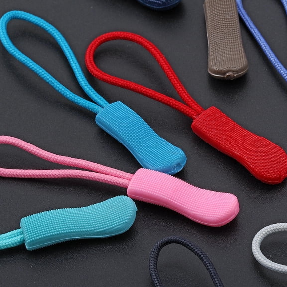 Alasum 120Pcs Zipper Pull Head Assorted Color Durable Clothing Zipper Pull Rope for Bags