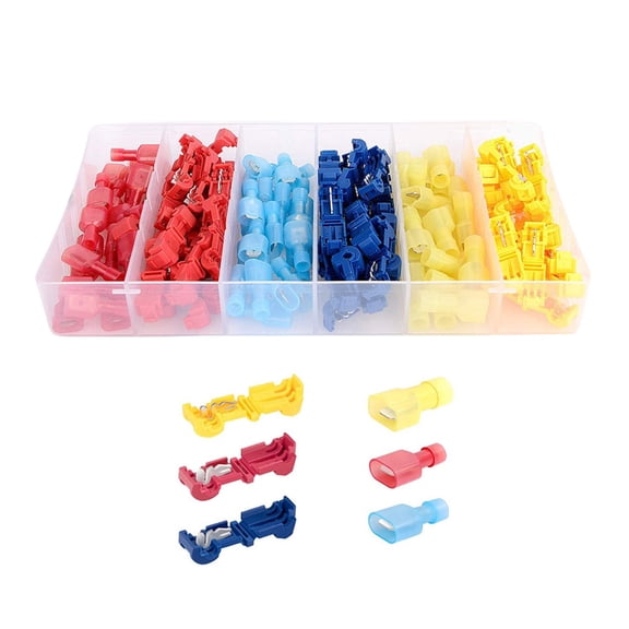 120Pieces Quick Splices Tap Wire Connectors Set Stripping Insulated Terminals for Automotive Wiring 22-10