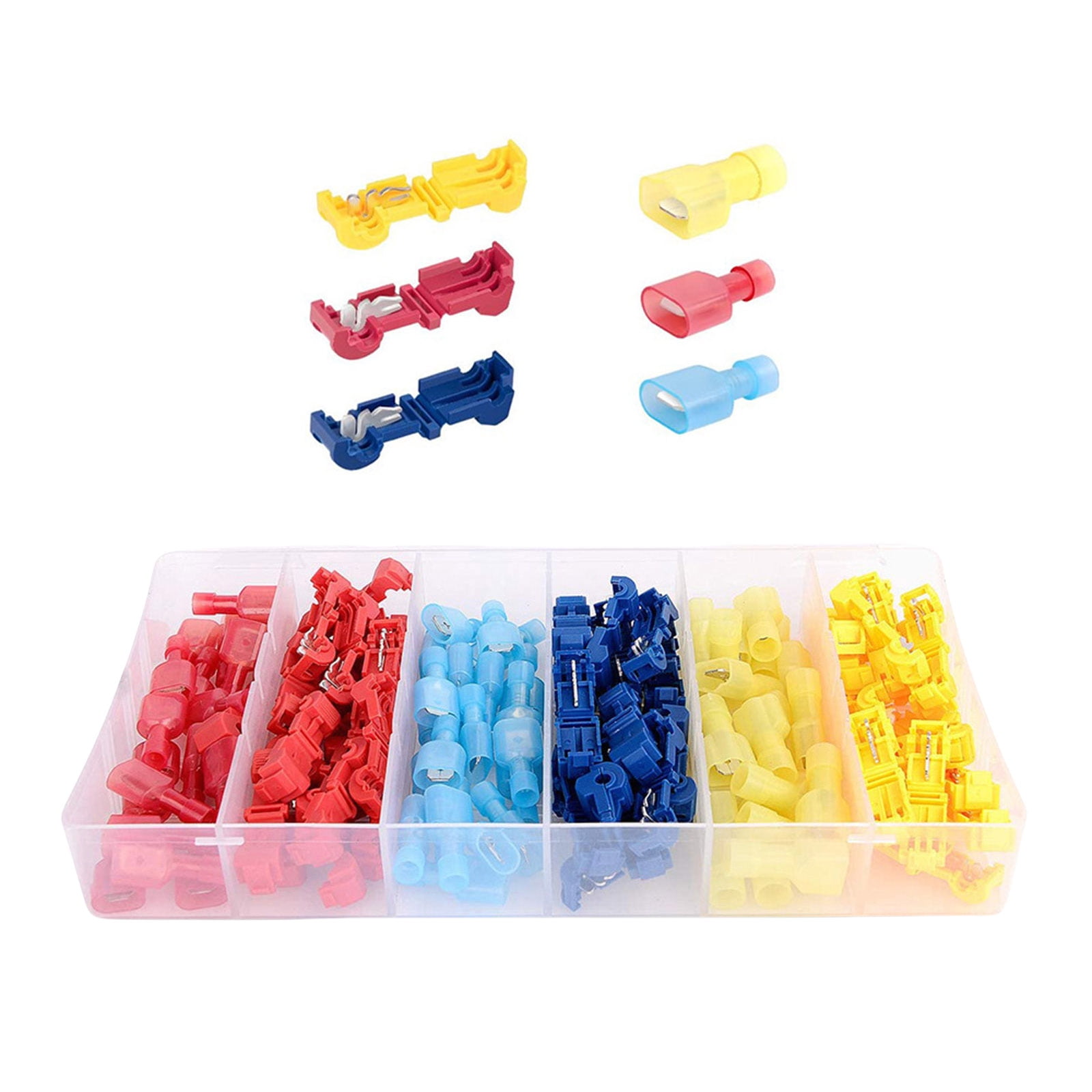 120Pieces Quick Splices Tap Wire Connectors Set Stripping Insulated ...
