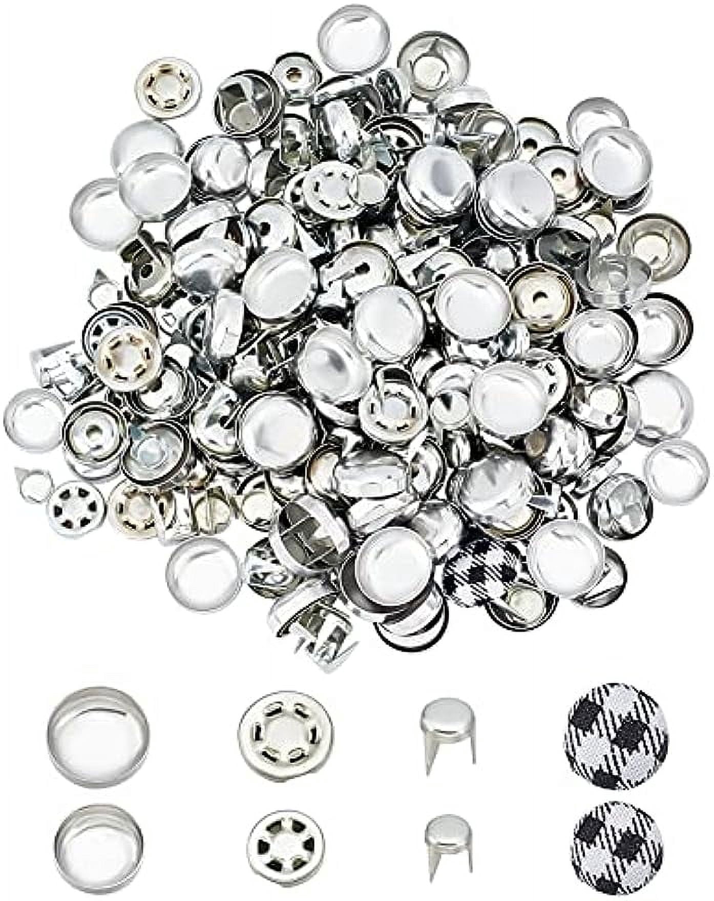 120Sets Aluminum Cap Top Cover Buttons Fabric Clothing Crafts ...