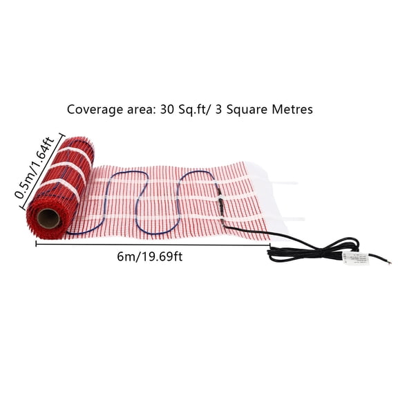 120V 360W Smart Heat Mat Kit Floor Heating System Heating Floor Mat 6*0.5m