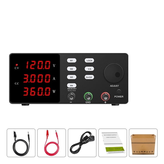 120V 3A Switching Lab DC Adjustable Power Supply 4 Digital Regulated USB Diy 5V Protect Eyes Laboratory Precision Bench Source ,Voltage Consistency