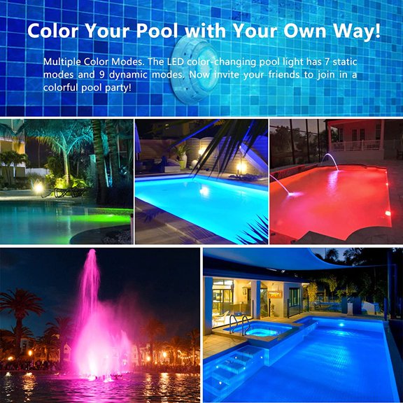 120V 50W Pool Lights for Inground Pools, Color Changing Pool Light Bulb with Remote Control, Replacement Bulb for Pentair, Hayward and Other E26 Screw in Type Bulbs
