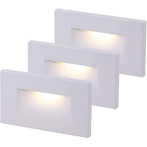 120V Dimmable LED Indoor Outdoor Step Light,3-Pack,3000K Warm White,Stair Light,White Finish