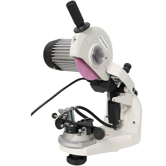 120V Electric Chainsaw Sharpener with Hydraulic Assist, Professional Bench Grinder for Saw Chains (Includes 3 Grinding Wheels)