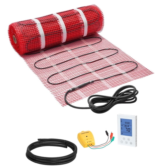 120V Electric Radiant Heated Floor System, with Smart Control Thermostat and Alarm, aluminum Build, for Workshop Garage Job Site Maintenance, Factory Repair, Contractor Use, DIY Projects