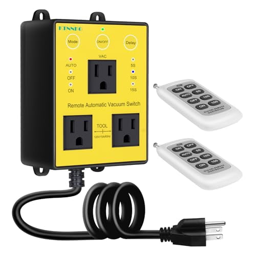 120V Remote Automatic Vacuum Switch with Extra Tools Outlet, Wireless ...