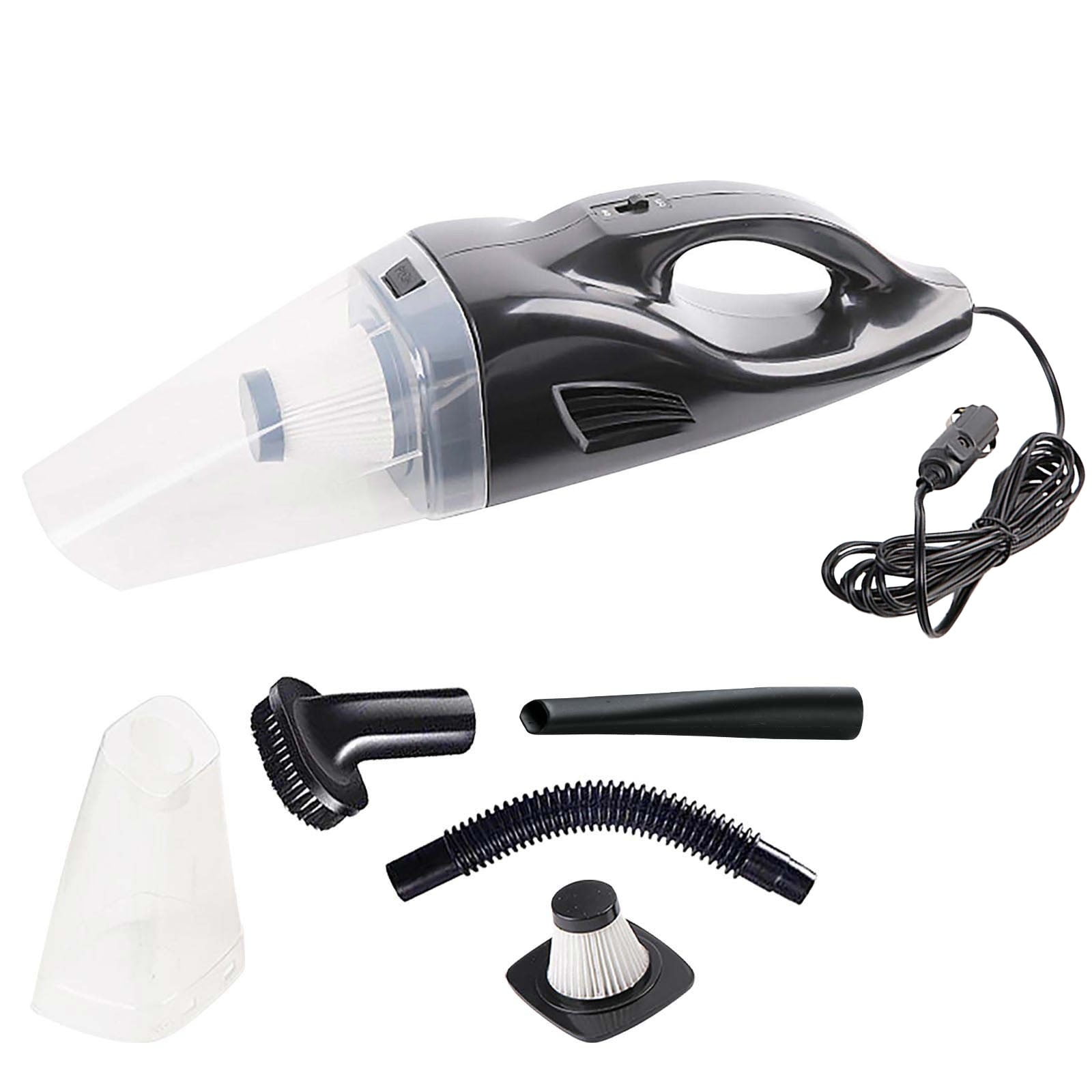 120W 12V Car Vacuum Cleaner with Brush & Hose - High Power Wet/Dry Handheld for Vehicle & Household Use()