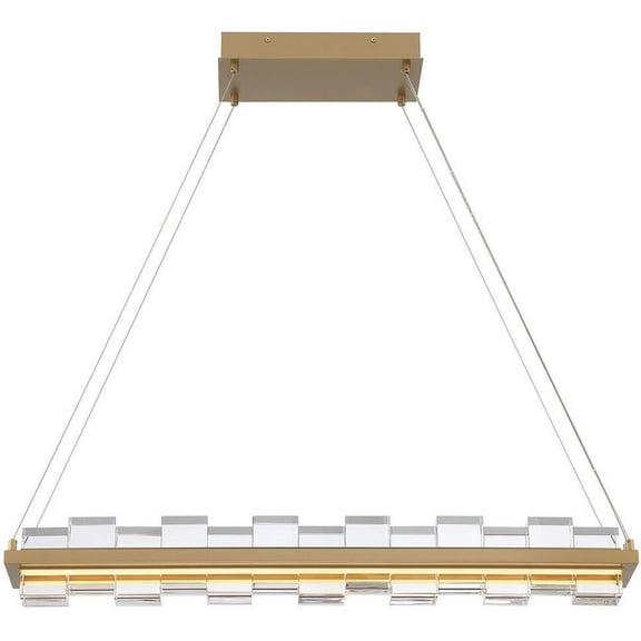 120W 2 Led Island Chandelier in Industrial  Style-4.5 inches Tall and 5.25 inches Wide-Gold Finish Bailey Street Home 79-Bel-5037430