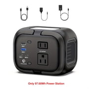 120W/300W Portable Power Station, 97.68Wh/260Wh Battery with AC Outlet, USB-A/C, Dual Mode for Camping, RV, Home, Emergency Solar Optional
