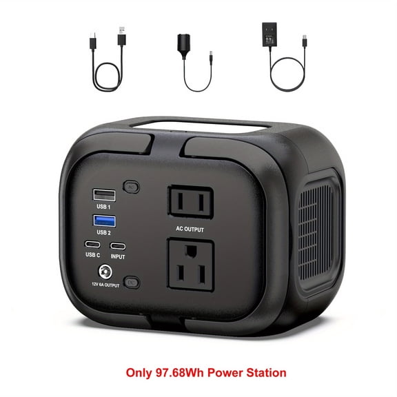 120W/300W Portable Power Station, 97.68Wh/260Wh Battery with AC Outlet, USB-A/C, Dual Mode for Camping, RV, Home, Emergency (Solar Optional)