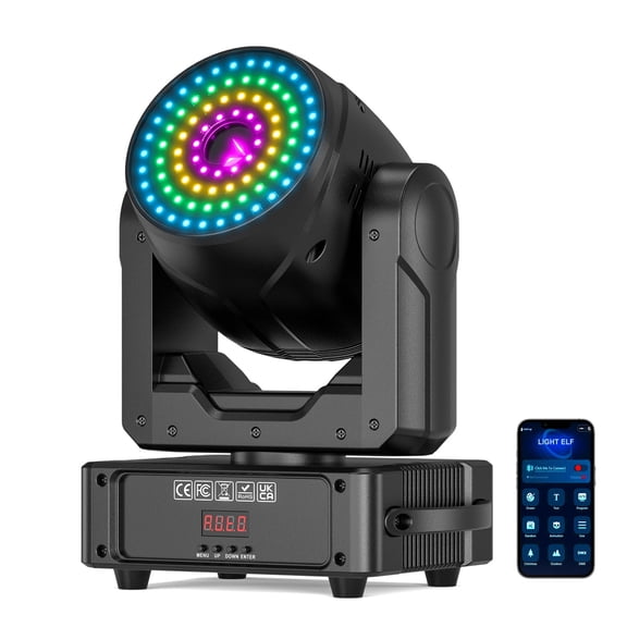 3D RGB Animation Moving Head Light DIY Pattern APP Control DMX512 for Party / Club / Wedding