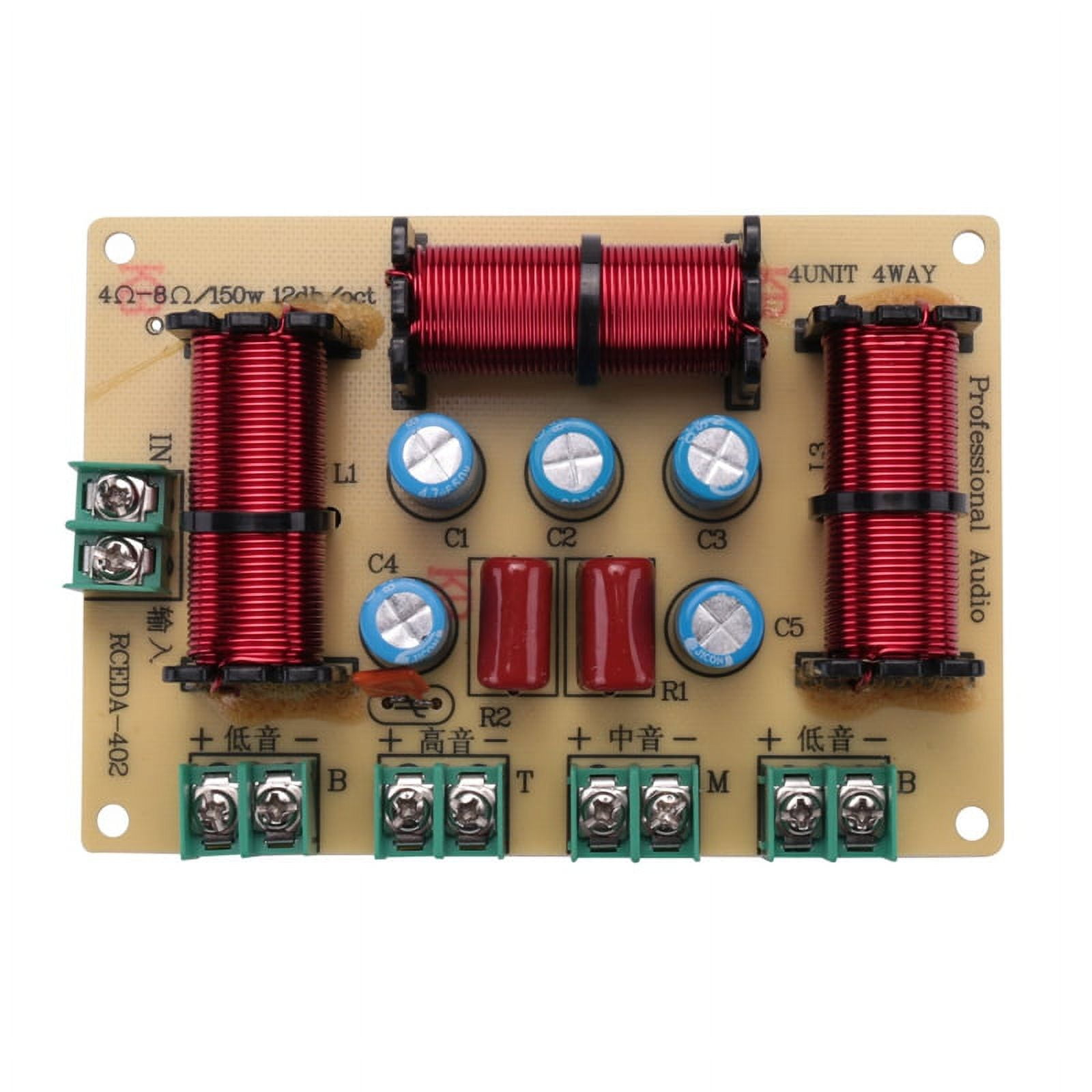 120W 4 Way Crossover Audio Speaker Crossover Dual Bass + Midrange