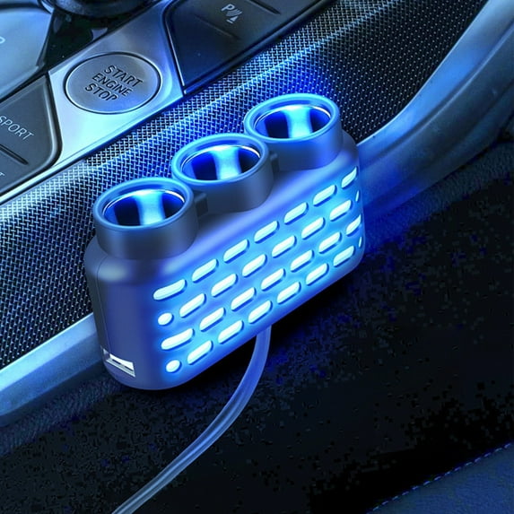 120W Car Charger Adapter with Cigarette Lighter Splitter | 3 Sockets & PD3.1 USB Type-C Fast Charging | 12V/24V Universal Car Power Splitter | 5 Device Support | Multiple Protection | 60cm Cable