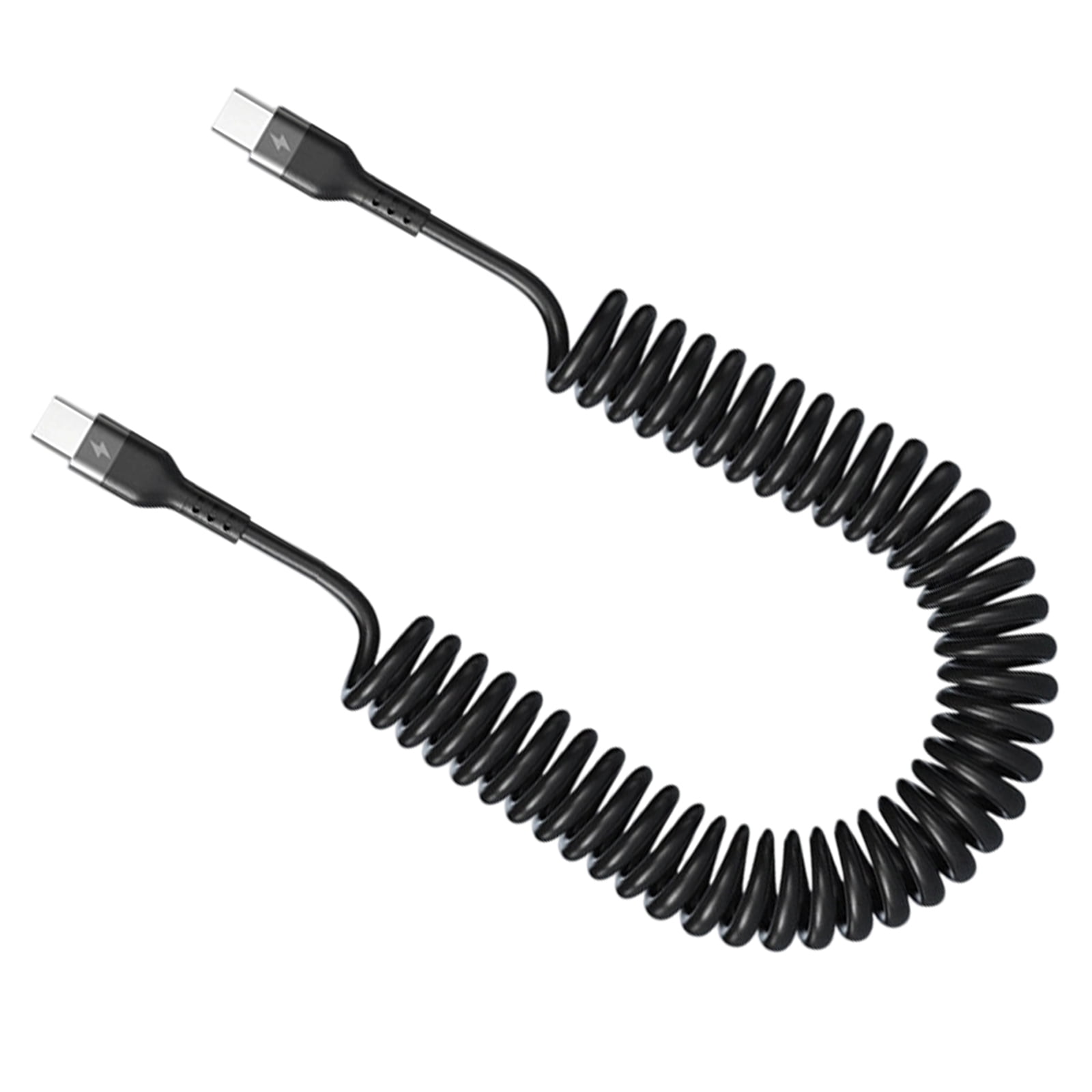 120W Fast Charging Coiled USB C Cable Output Retractables Design Heavy ...