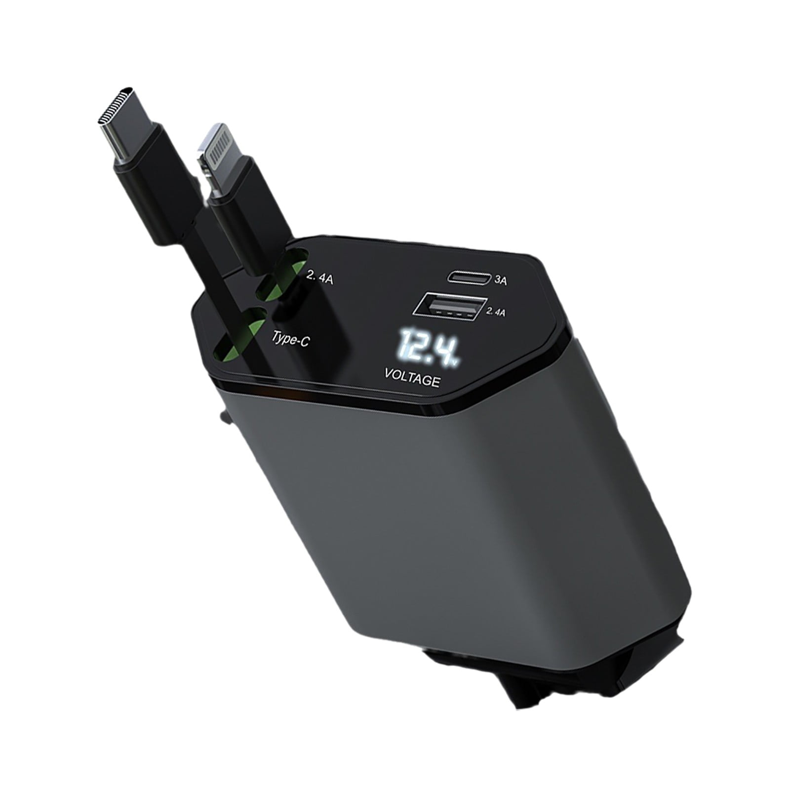 120W Fast Charging Retractable Car Charger High Speed Car Heater Seat