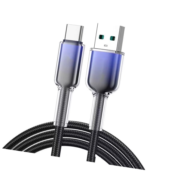 120W Fast Charging Type C Cable With Ice Crystal Design And Braided Durability For Phones Tablets Laptops
