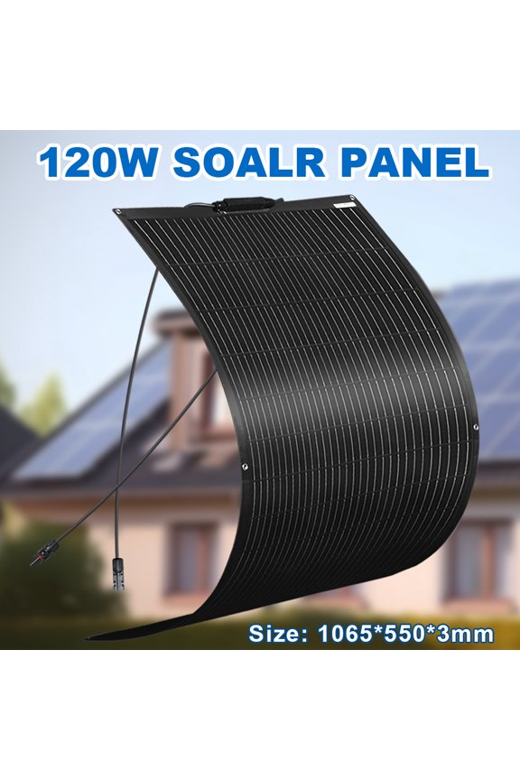 120W Flexible Solar Panel 120 Watt Monocrystalline Solar PV Off-Grid System for RV Boat Outdoor Camping