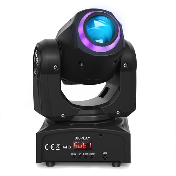 120W LED Beam Moving Head Light RGB Color Mixing 8 Patterns DMX Effect Light Rotating Stage Light for DJ Show Party KTV