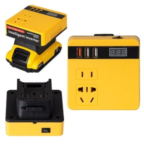 120W Lithium Battery Inverter Power Bank 18v 21v To AC Multi-Function Household Smart Transformer Outdoor Work Inverter(Color sent randomly) ,Safety Design