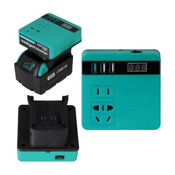 120W Lithium Battery Inverter Power Bank 18v 21v to AC Multi-Function Household Smart Transformer ,Rapid Cooling with Minimal Noise