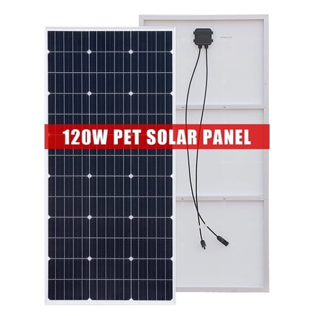 PUGUANG 120W Pet Solar Panel Monocrystalline Non-Glass High-Efficiency Waterproof for RV Roof Off-Grid with Frame