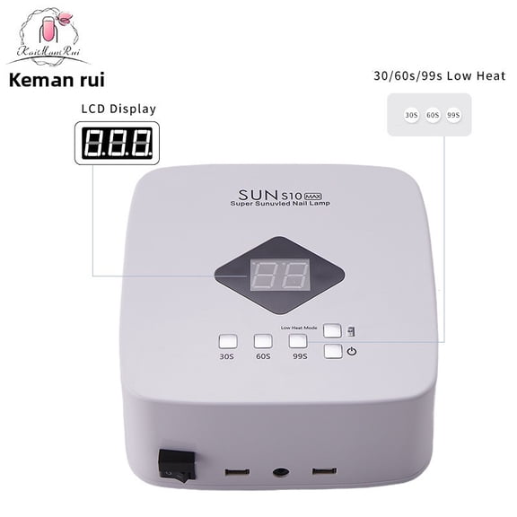 120W Professional Nail Lamp - Rechargeable LED/UV Nail Dryer for Hands & Feet, Large Curing Area with 4 Timers, Portable Gel Polish Light for Home Salon