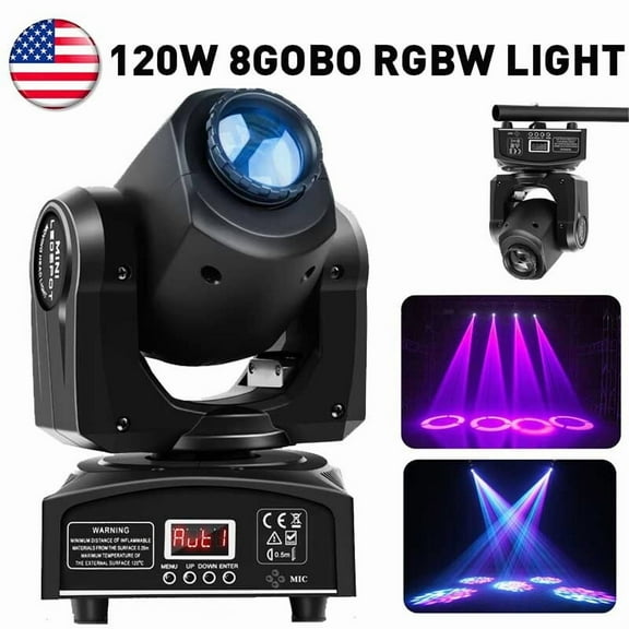 120W RGBW Moving Head Light Gobo Beam Stage Light DMX Dance Party Light