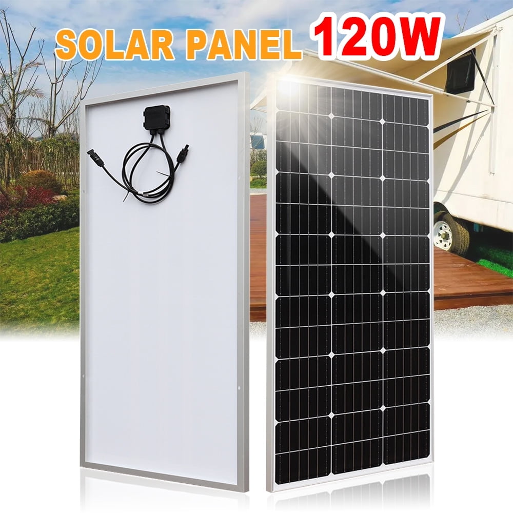 120W Solar Panel 120 Watt 12 Volt High Efficiency Monocrystalline PV Module Charger for RV Boat Roof Farm 12V Battery